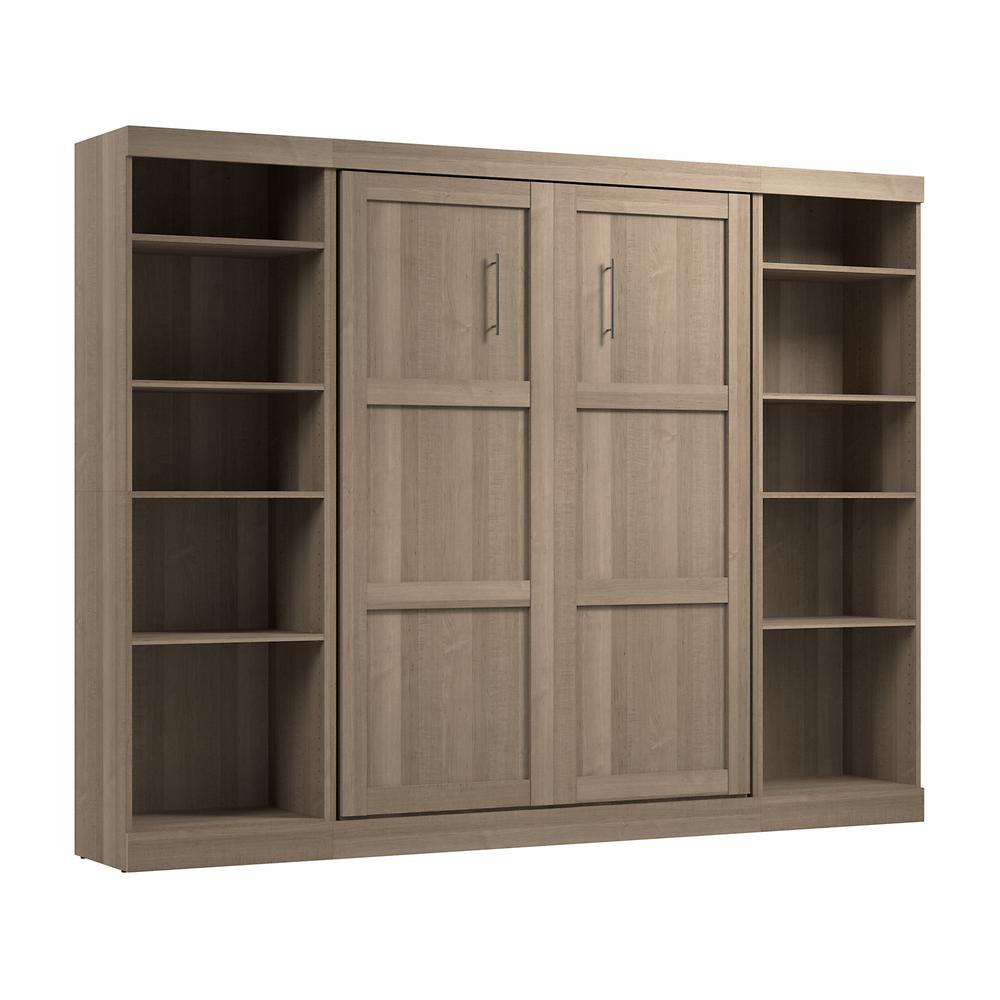 Pur Full Murphy Bed with 2 Shelving Units (109W) in Ash Gray. Picture 1