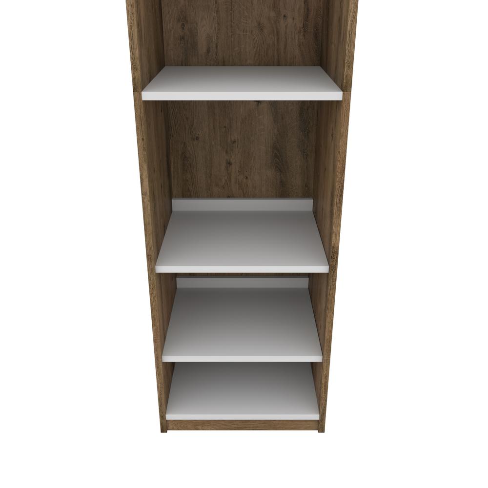 Cielo 19.5" Shoe/Closet Storage Unit Featuring Reversible Shelves in Rustic Brown and White. Picture 2