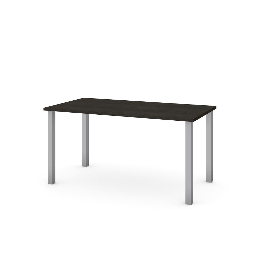 Bestar 30" x 60" Table with square metal legs in Deep Grey. Picture 2