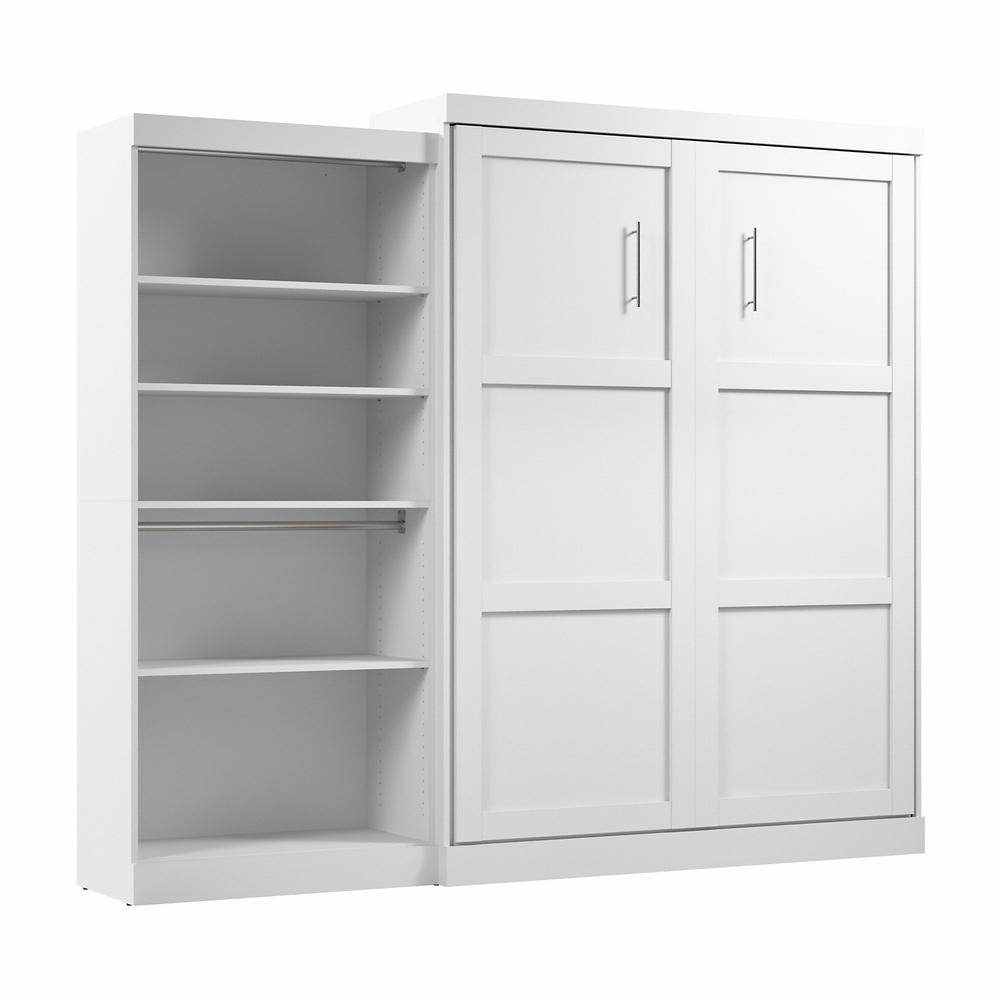 Pur Queen Murphy Bed with Closet Organizer (101W) in White. Picture 1