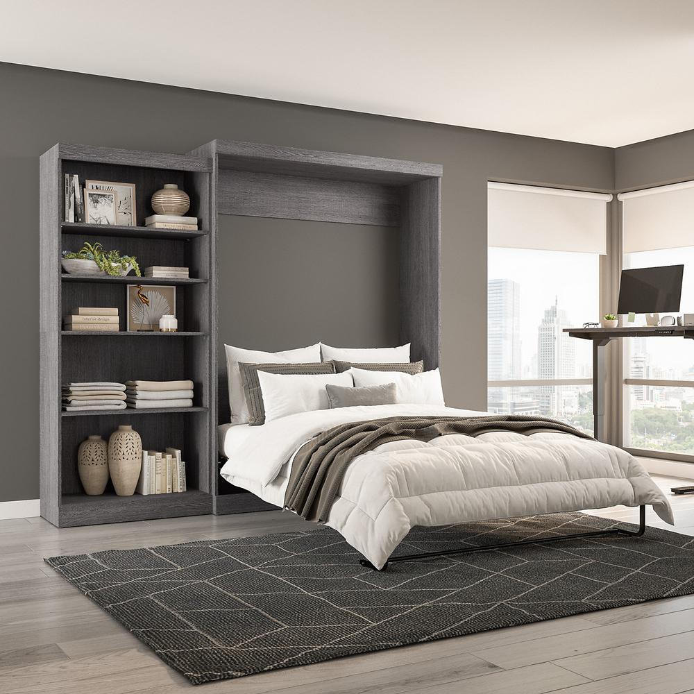 Pur Queen Murphy Bed with Closet Organizer (101W) in Bark Gray. Picture 7