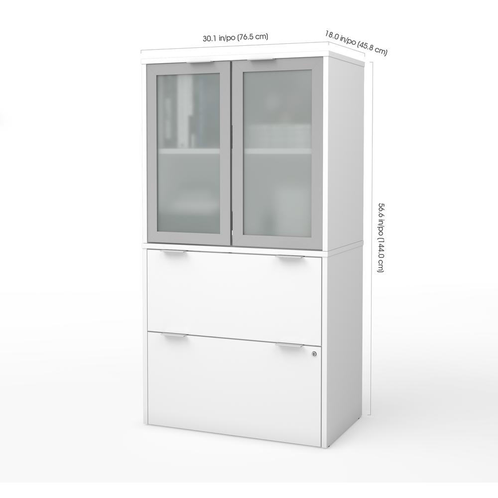 i3 Plus Lateral File with Storage Cabinet in White. Picture 2