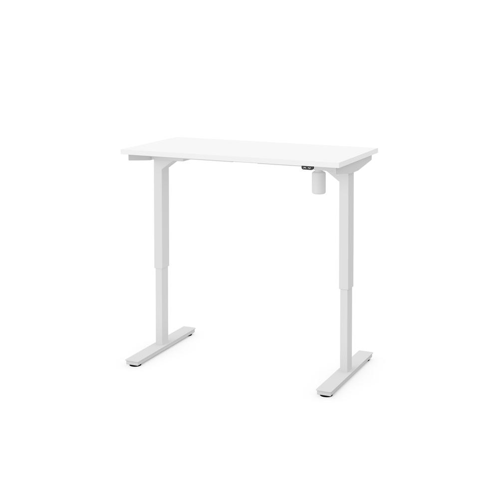Bestar 24" x 48" Electric Height adjustable table in White. Picture 2