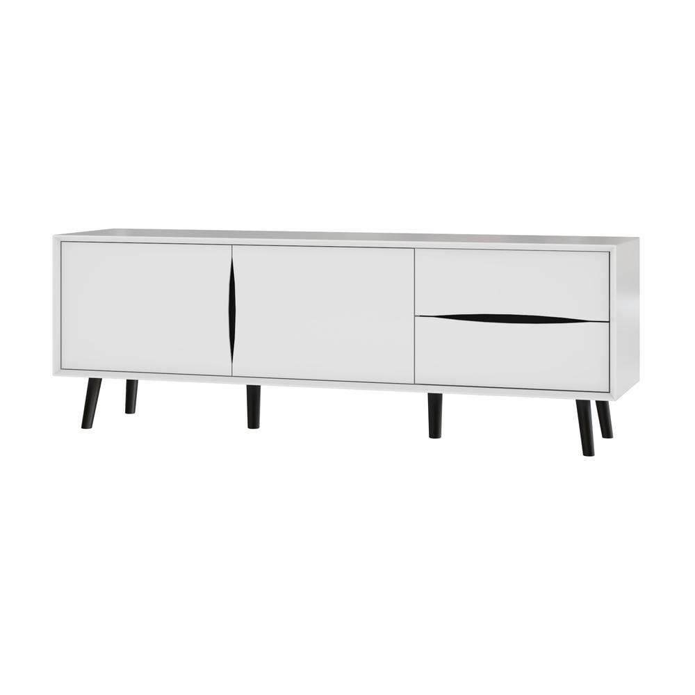 Bestar Maia 63W TV Stand in white. Picture 1