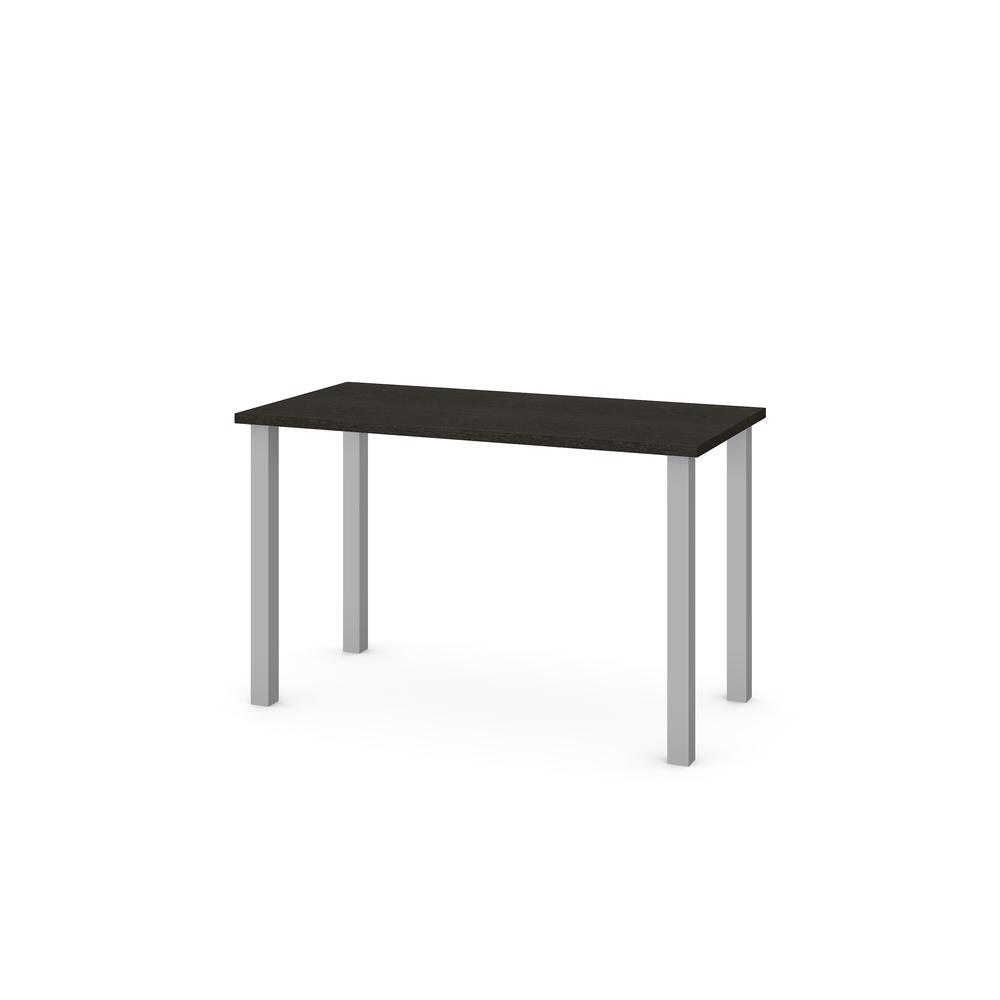 Bestar 24" x 48" Table with square metal legs in Deep Grey. Picture 2