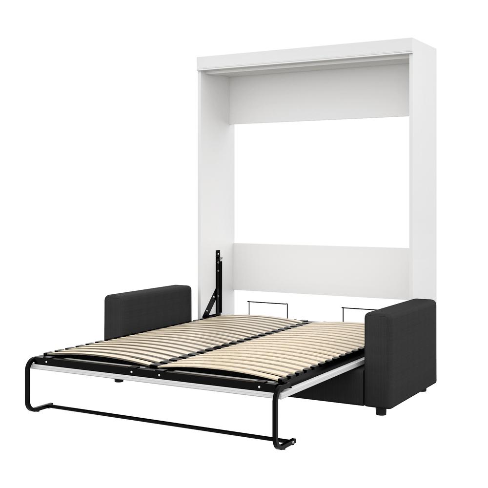Edge 2-Piece Queen Wall Bed and Sofa Set - White & Grey. Picture 4