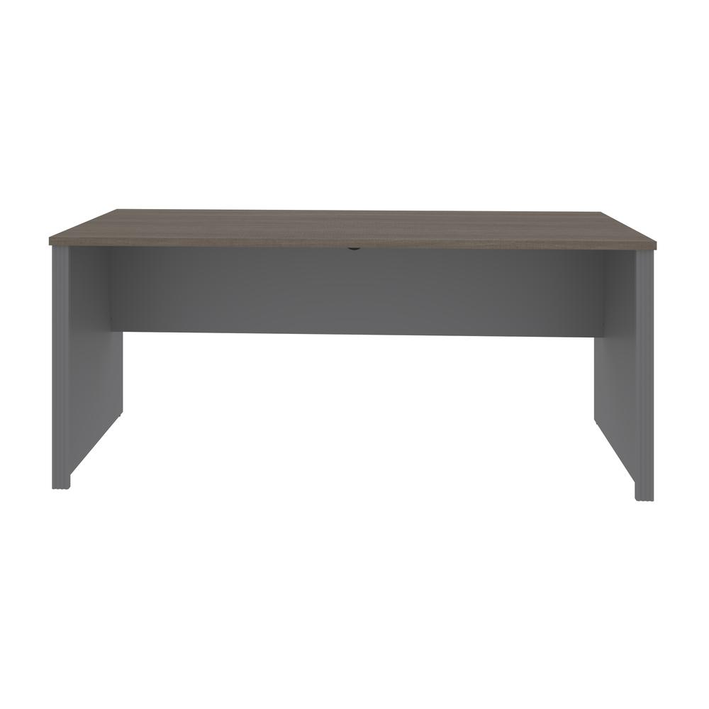 Bestar Prestige + 72W Narrow Desk Shell in bark grey & slate. Picture 5