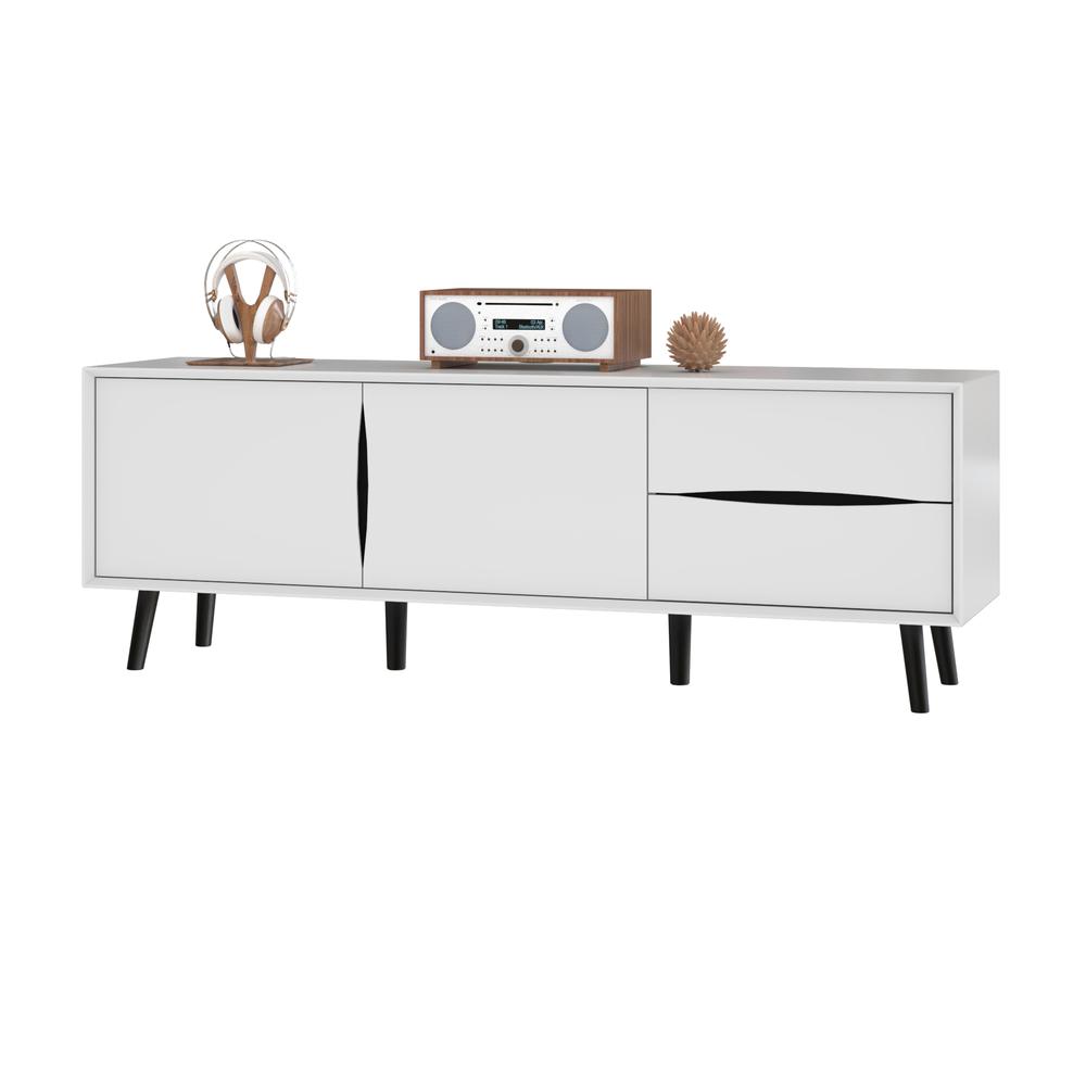 Bestar Maia 63W TV Stand in white. Picture 2