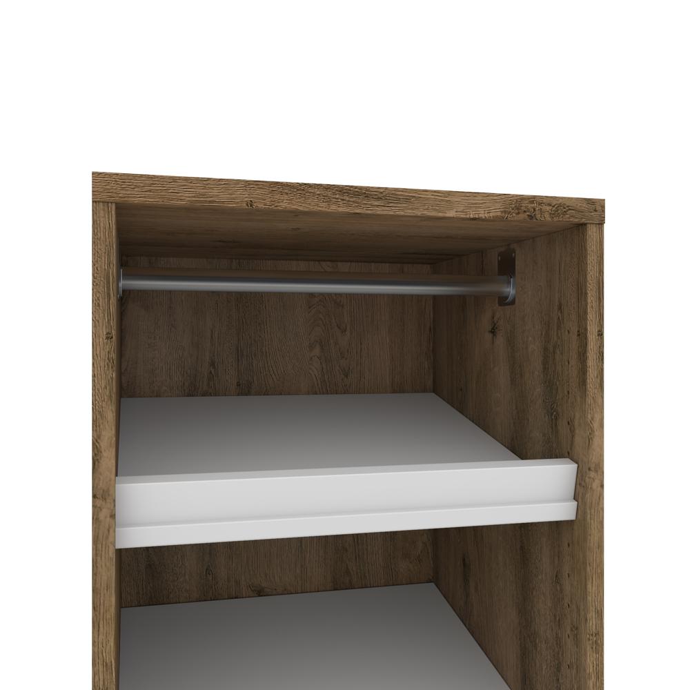 Cielo 19.5" Shoe/Closet Storage Unit Featuring Reversible Shelves in Rustic Brown and White. Picture 4