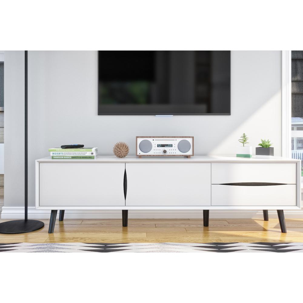Bestar Maia 63W TV Stand in white. Picture 3