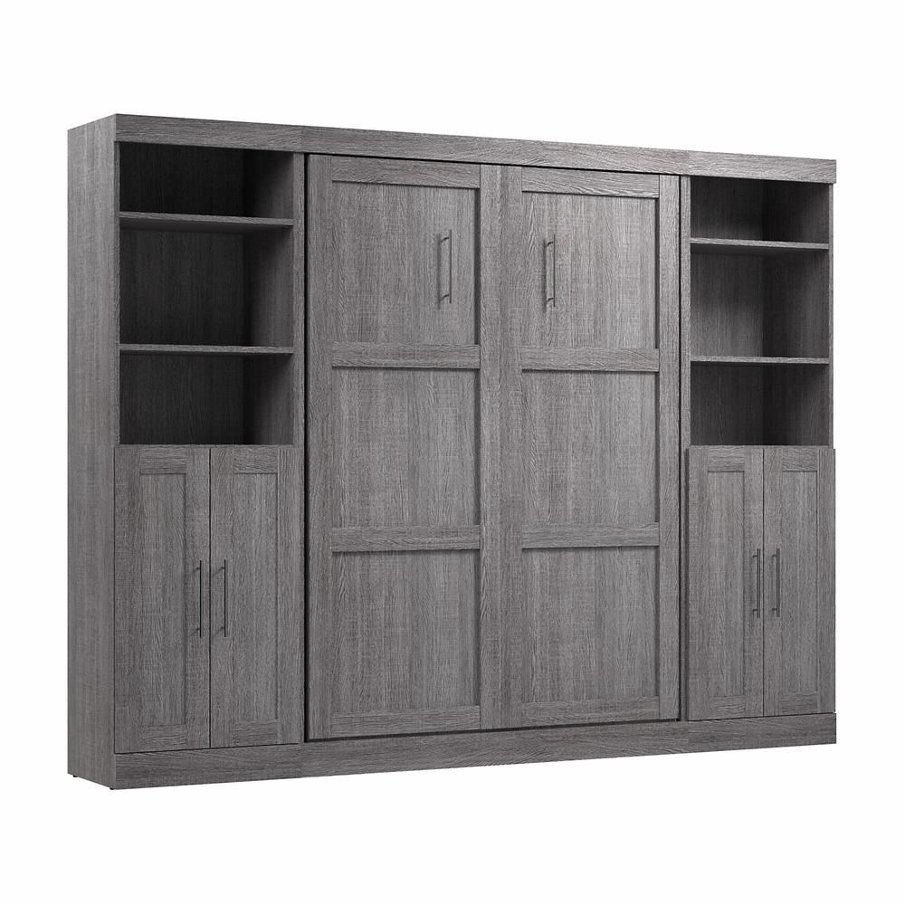 Pur Full Murphy Bed with Closet Storage Organizers (109W) in Bark Gray. Picture 1