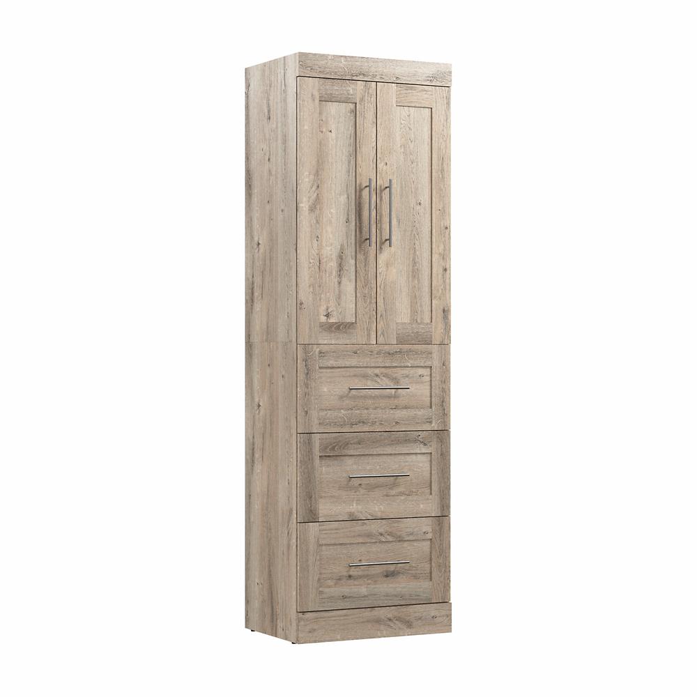Pur 25W Wardrobe with Drawers in Rustic Brown. Picture 1