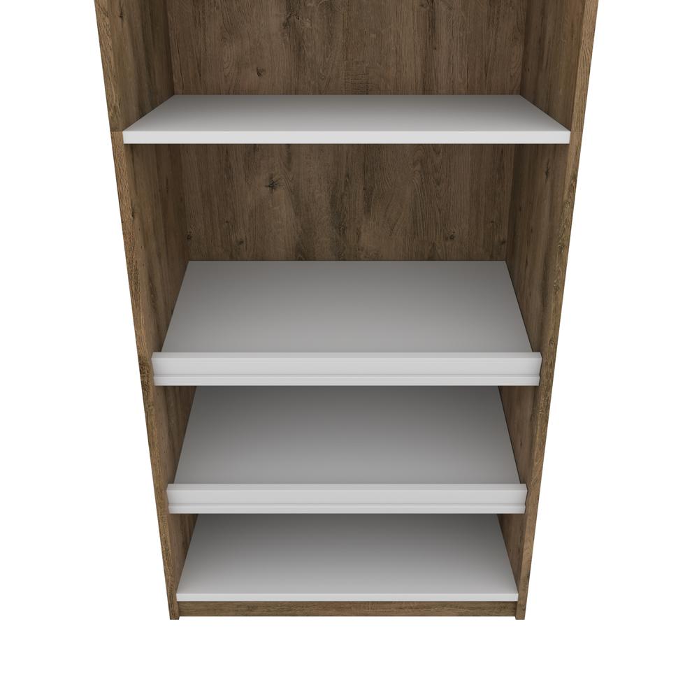 Cielo 29.5" Shoe/Closet Storage Unit Featuring Reversible Shelves in Rustic Brown and White. Picture 2