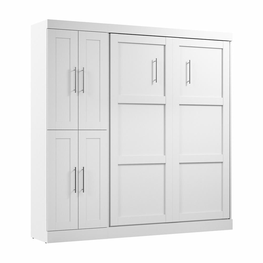 Pur Full Murphy Bed with Closet Organizer (84W) in White. Picture 1
