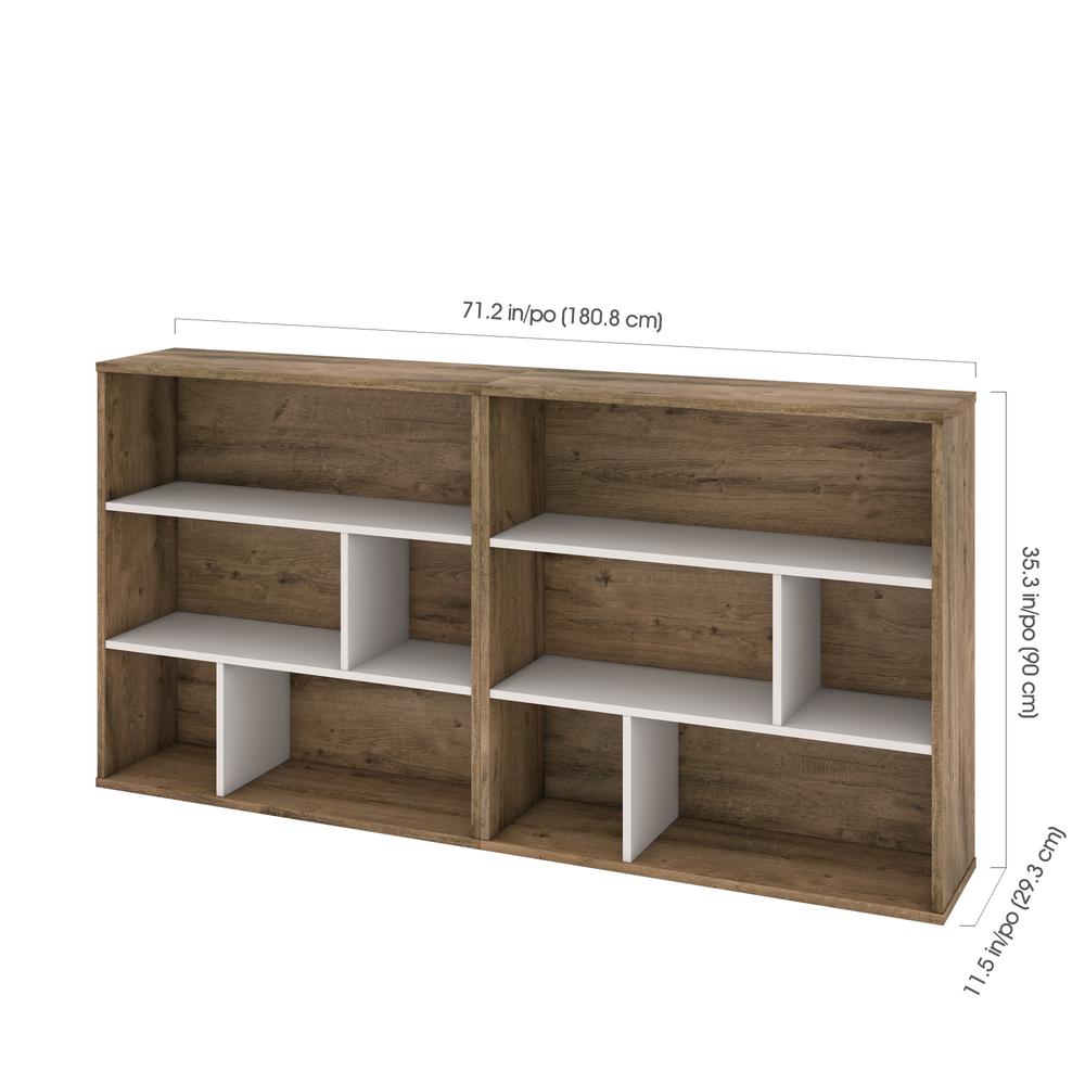 Fom 2-Piece Asymmetrical Shelving Unit Set in Rustic Brown & Sandstone. Picture 5