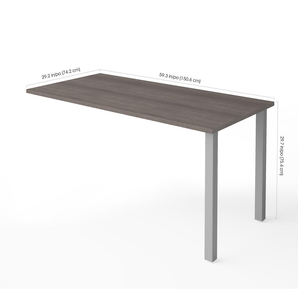 i3 Plus Return Table with Metal Legs in Bark Gray. Picture 2