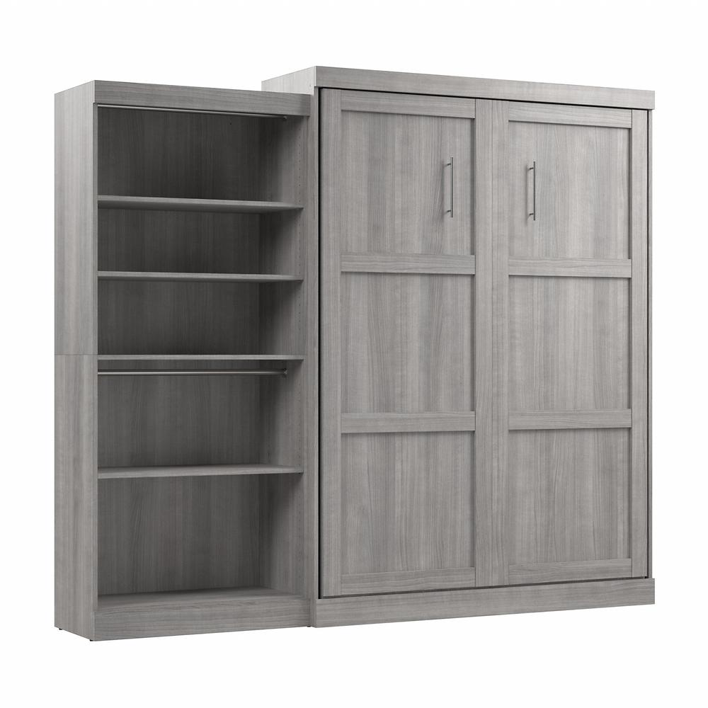 Pur Queen Murphy Bed with Closet Organizer (101W) in Platinum Gray. Picture 1