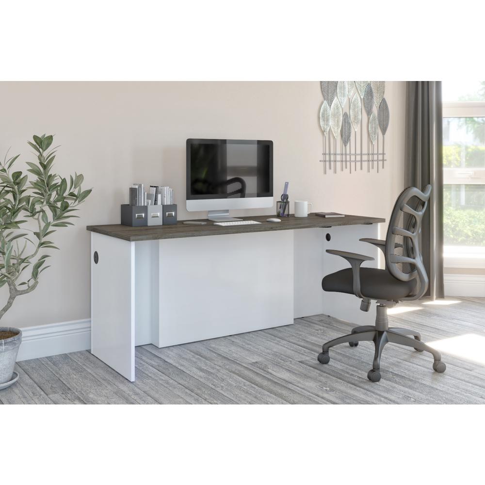 Bestar Norma Desk Shell - Walnut Grey & White. Picture 3