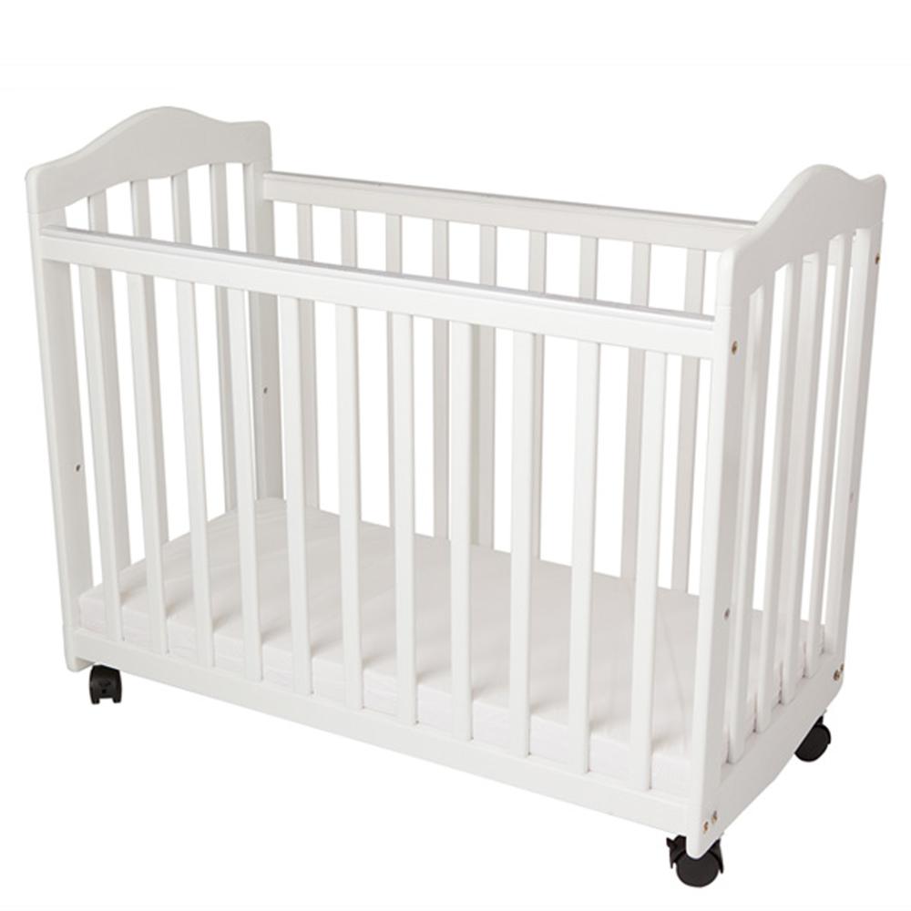 2-in-1 Convertible Cradle & Mini Crib with Mattress, White. Picture 1