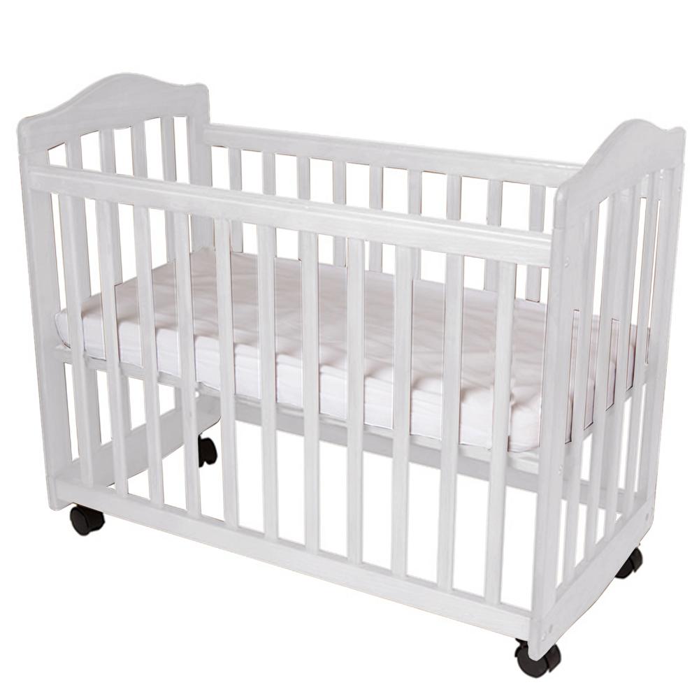 2-in-1 Convertible Cradle & Mini Crib with Mattress, White. Picture 2