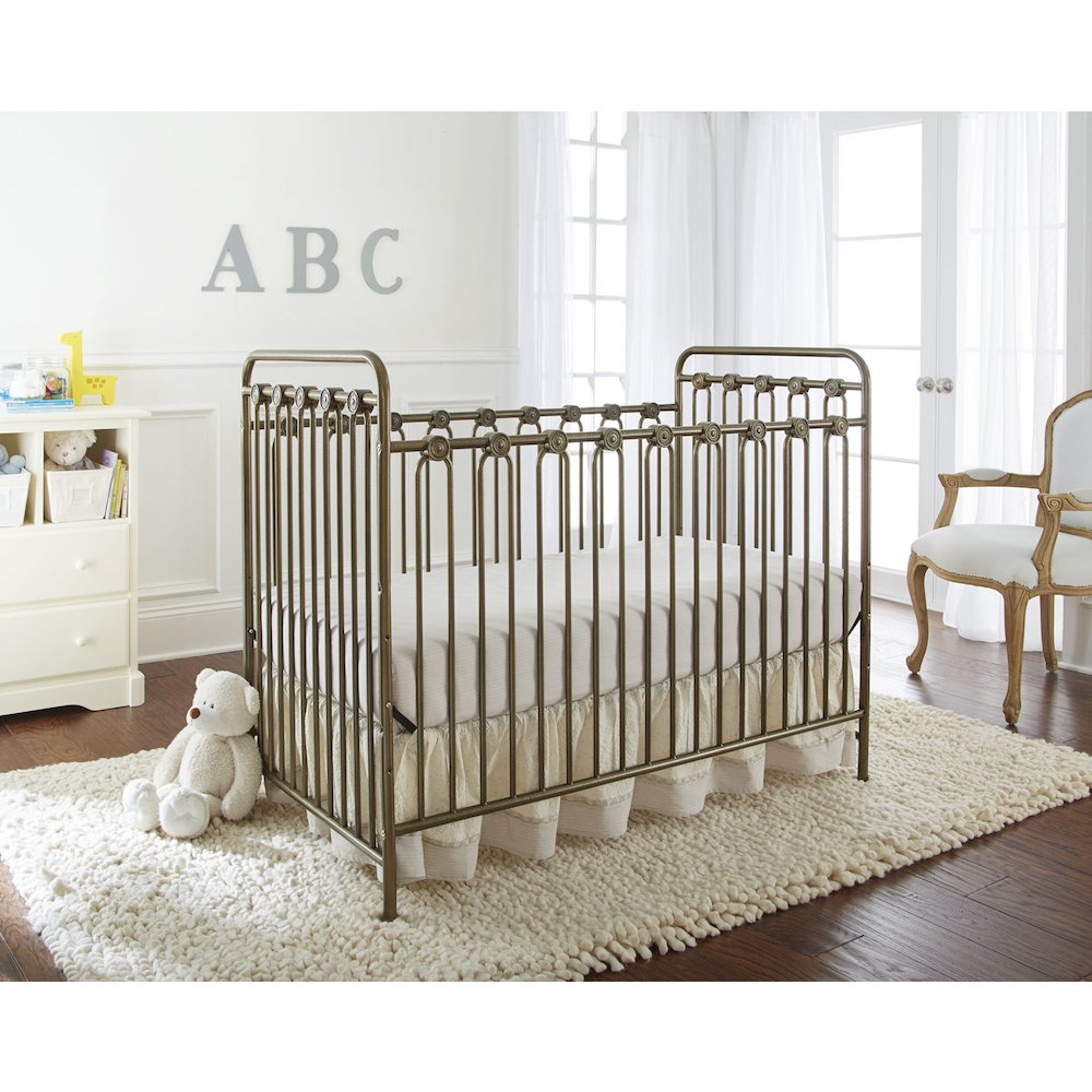 Napa 3 in 1 Convertible Full Sized Metal Crib in Golden Nugget. Picture 1