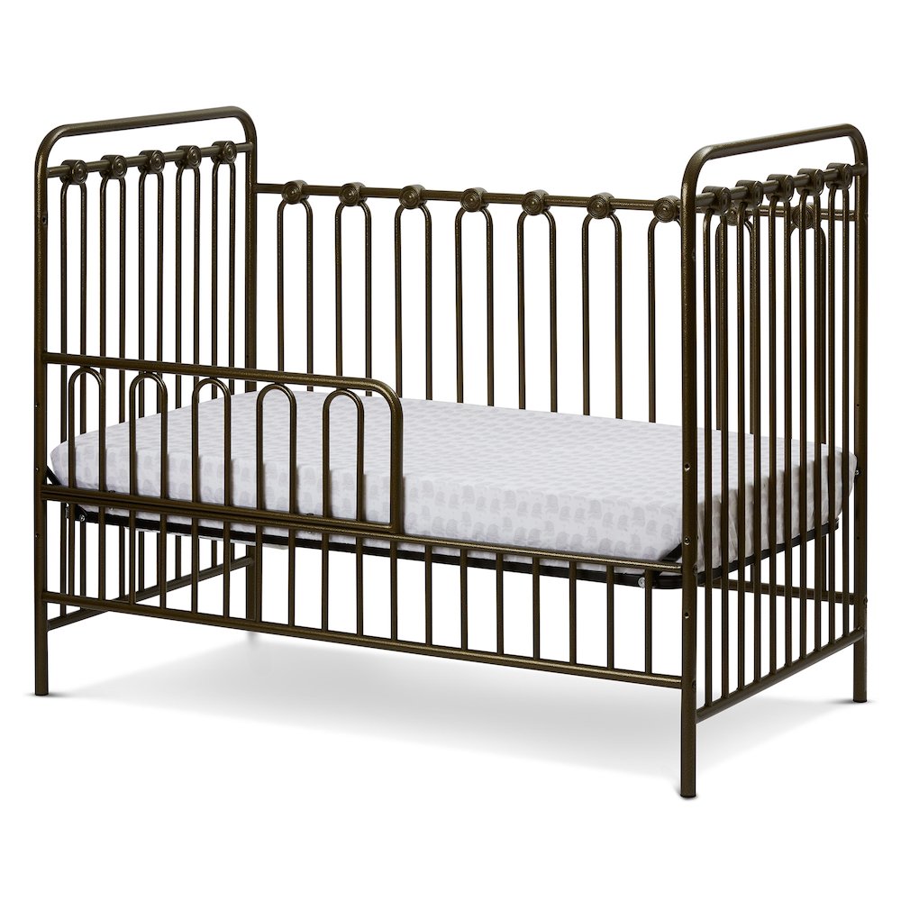 Napa 3 in 1 Convertible Full Sized Metal Crib in Golden Nugget. Picture 3