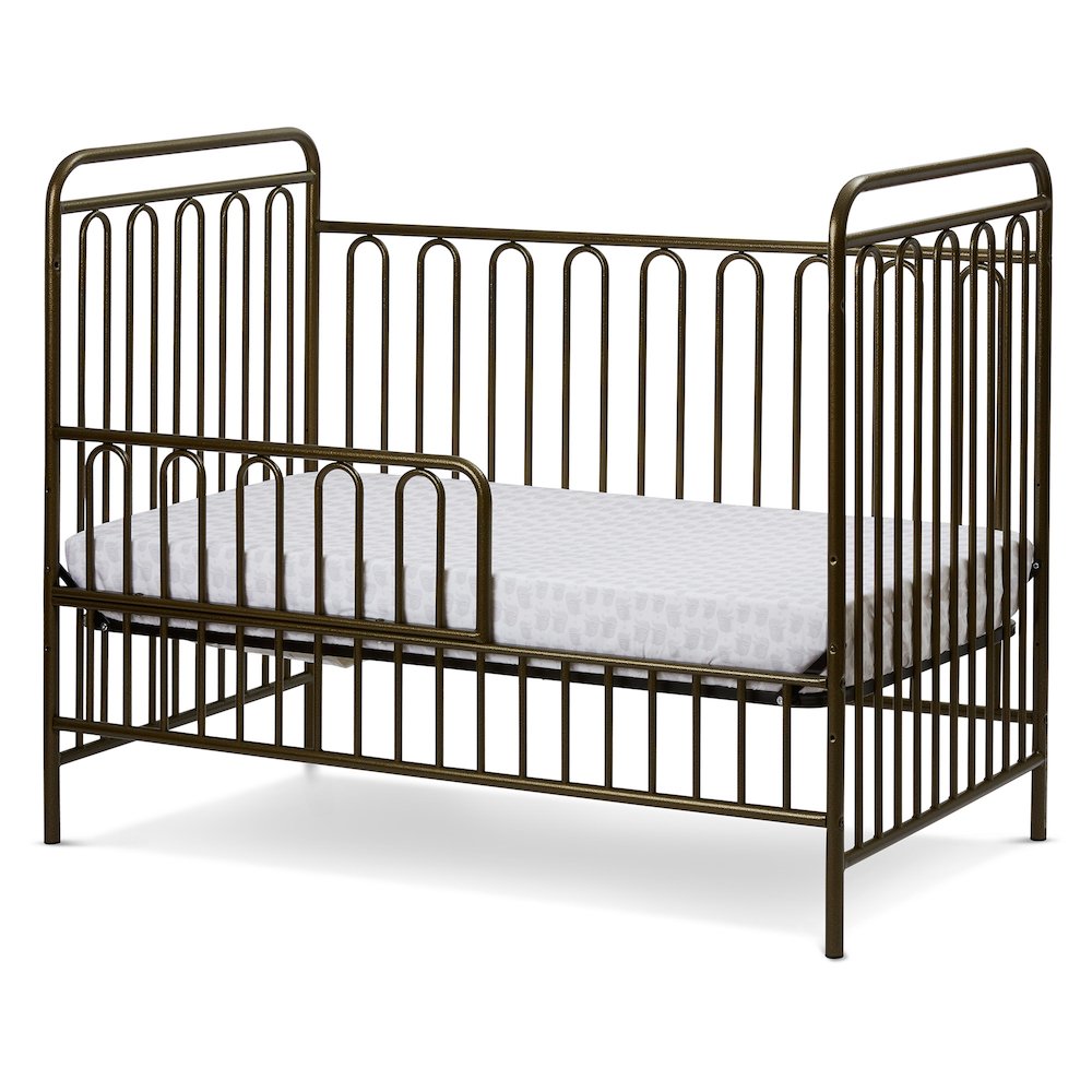 Trinity 3 in 1 Convertible Full Sized Metal Crib in Golden Nugget. Picture 3