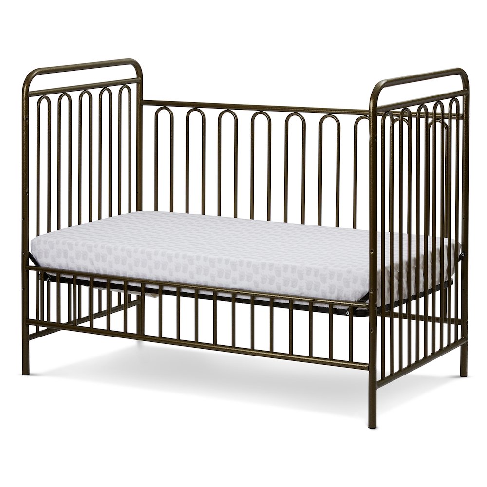 Trinity 3 in 1 Convertible Full Sized Metal Crib in Golden Nugget. Picture 4