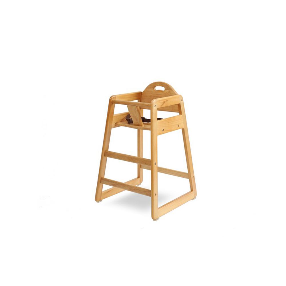 Solid Wood Stackable High Chair, Natural. Picture 1