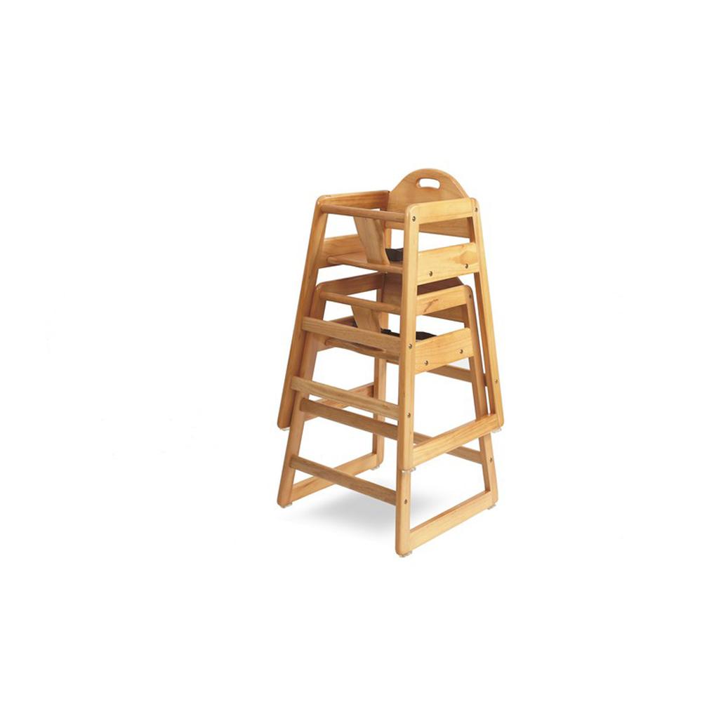 Solid Wood Stackable High Chair, Natural. Picture 3