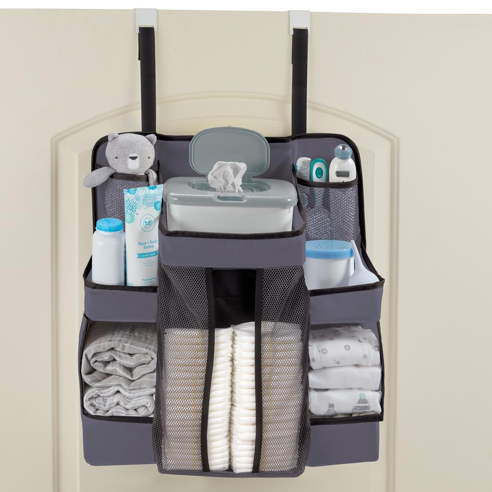 Diaper Caddy and Nursery Organizer for Baby's Essentials - Gray. Picture 3