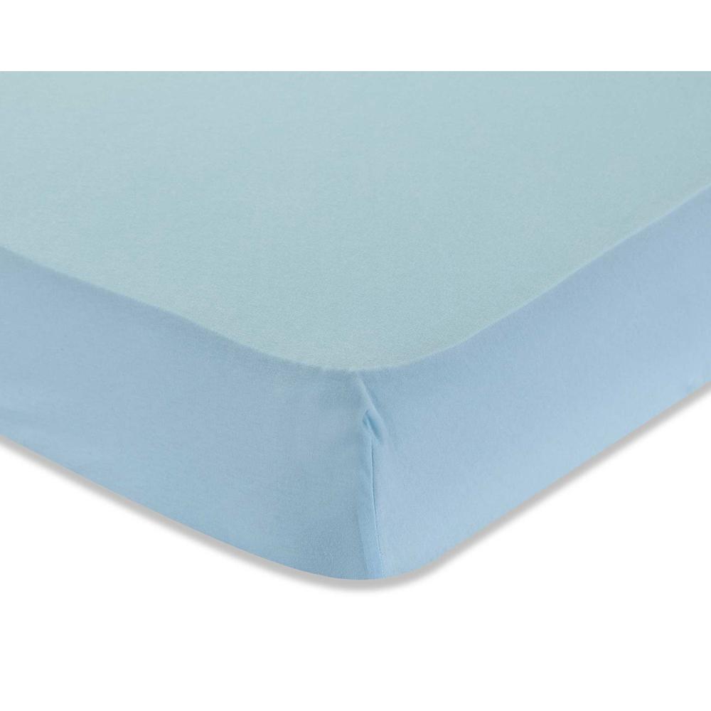 Knitted Fitted Sheet for Full Size Crib Mattress Natural 100% Cotton Fabric, Mint. Picture 2