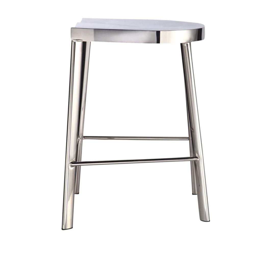 Swiss Polished Counter Stool, Silver. Picture 4