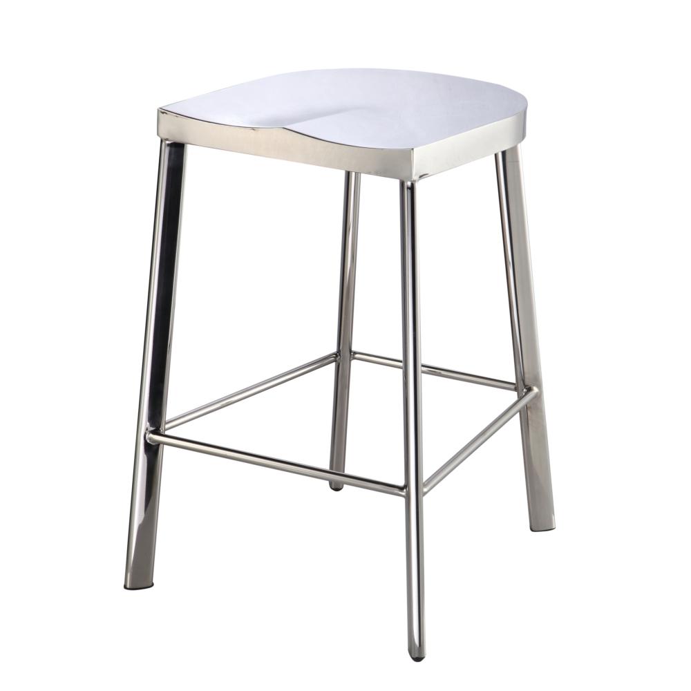 Swiss Polished Counter Stool, Silver. Picture 5