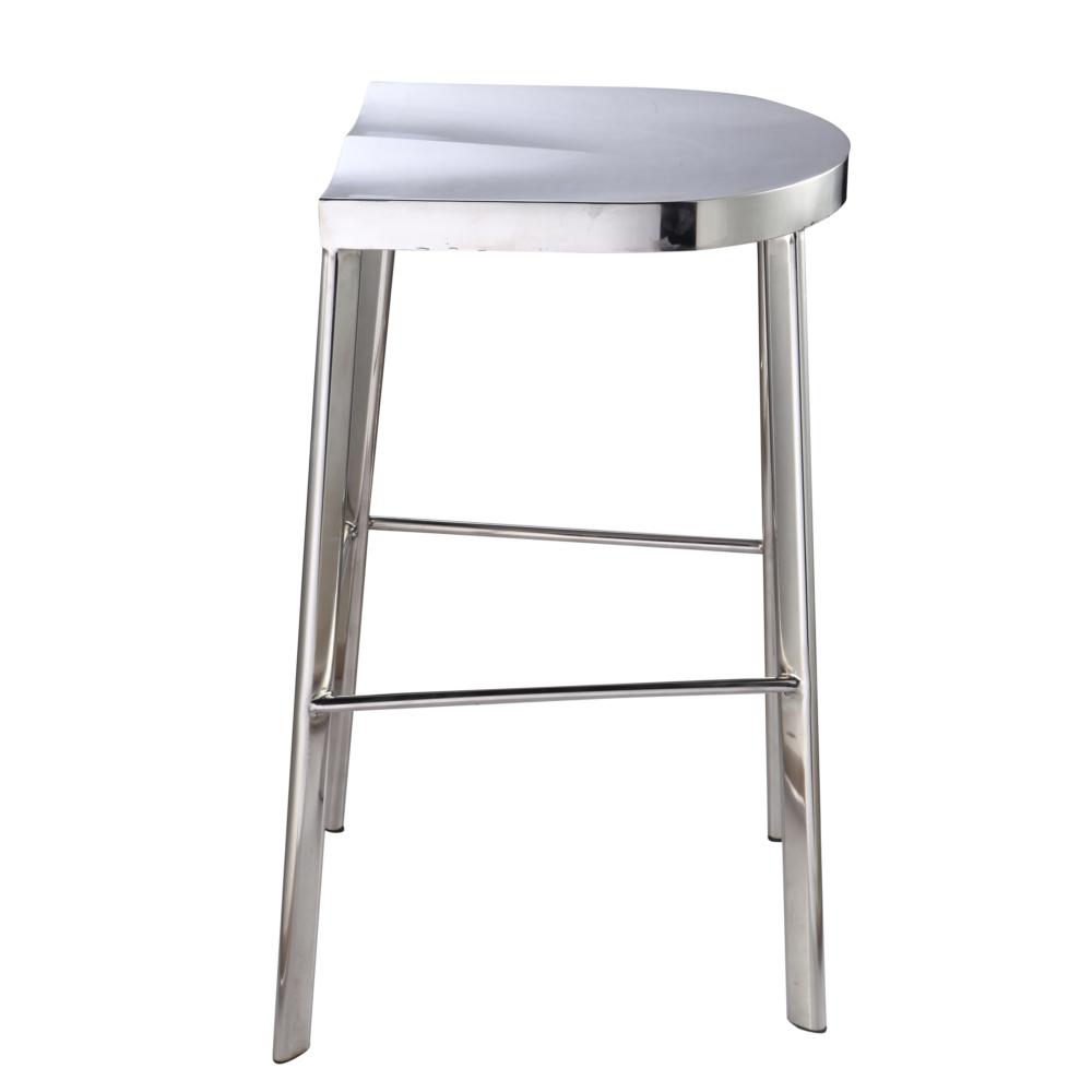 Swiss Polished Bar Stool, Silver. Picture 4