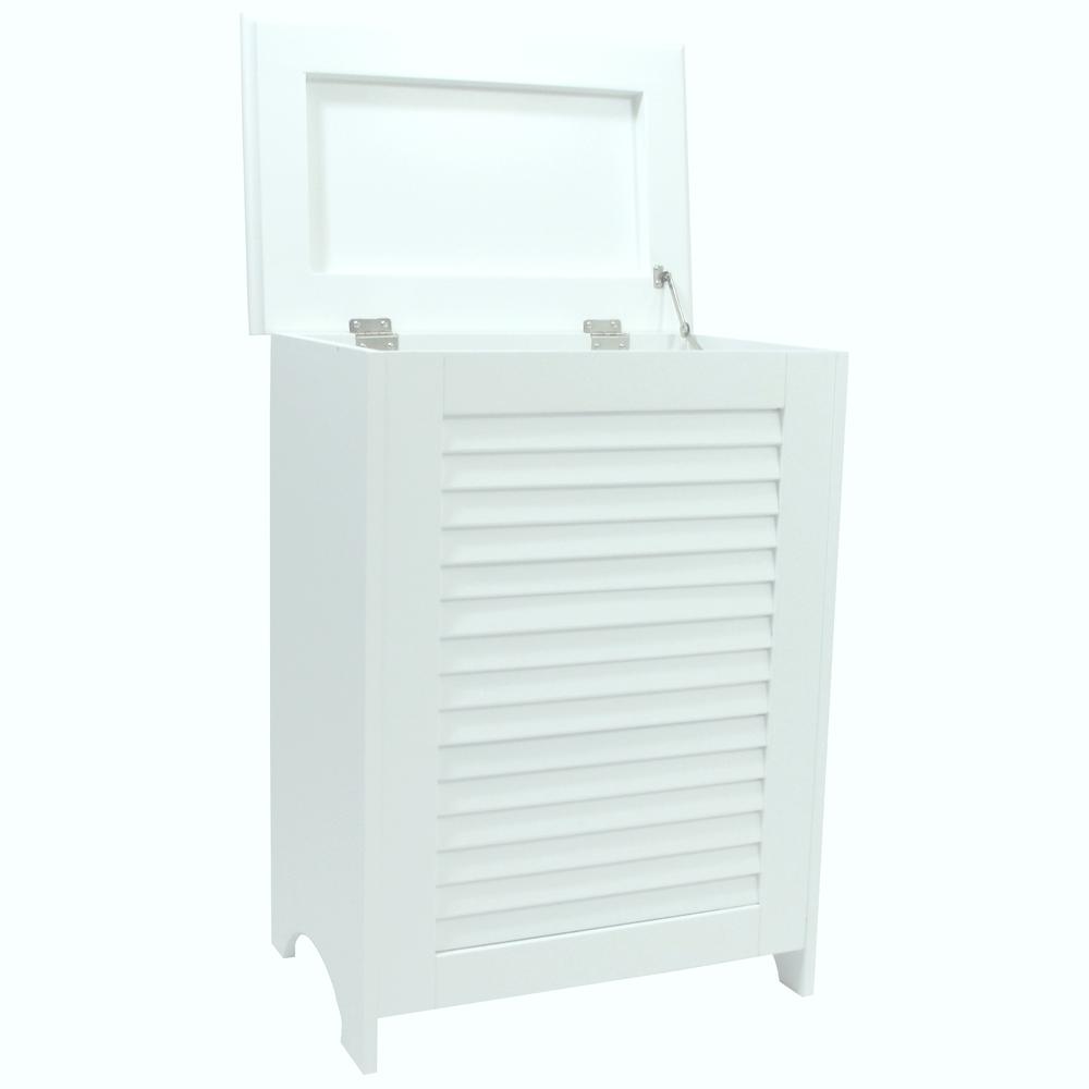 Contemporary Country Louvered Front Hamper. Picture 5
