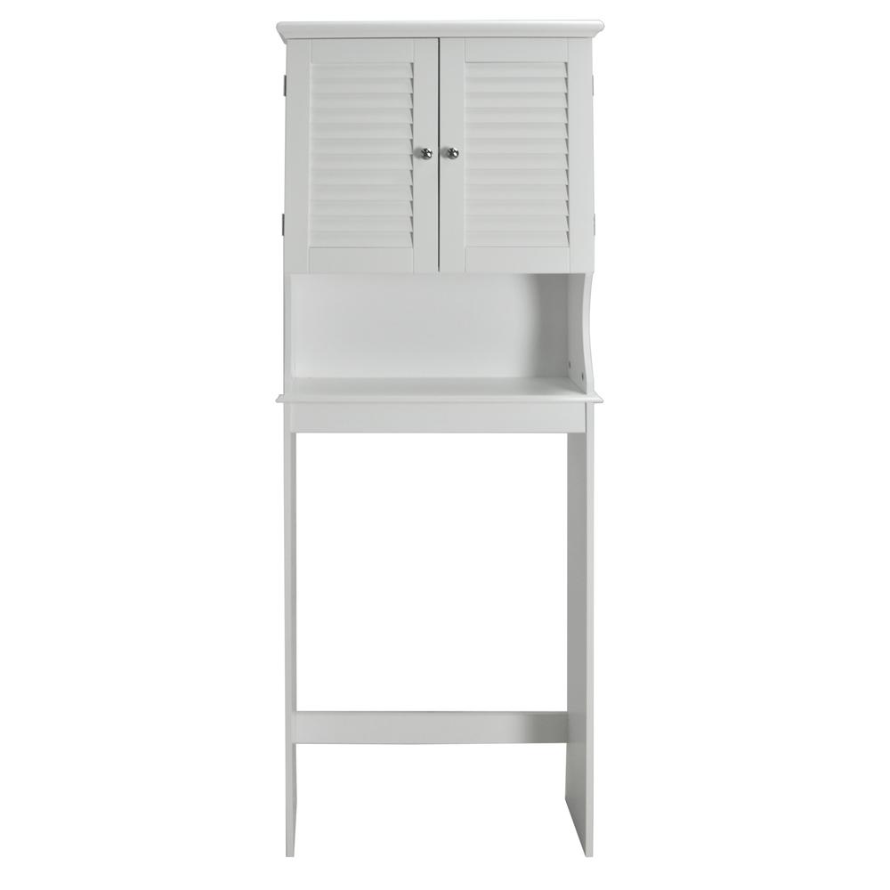 Contemporary Country Louvered Doors Space Saver, White. Picture 2