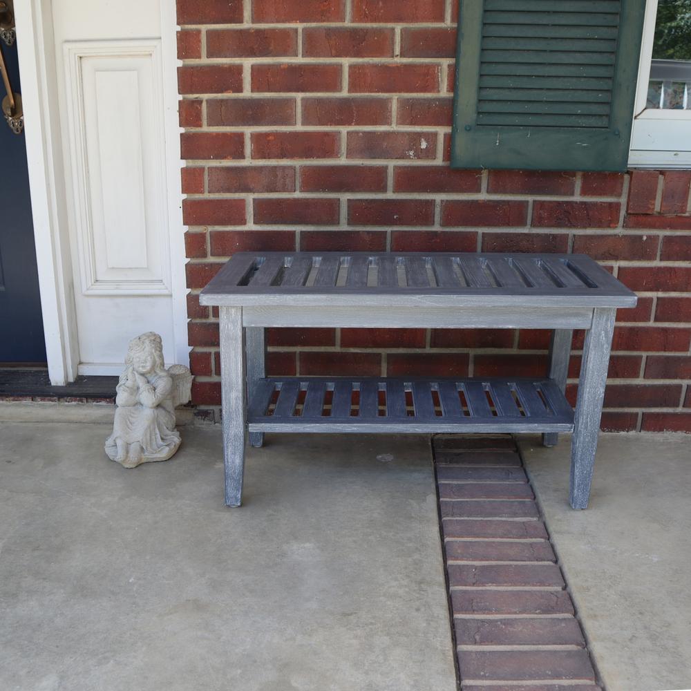 Weathered Genuine Teak Entry Way Bench. Picture 6