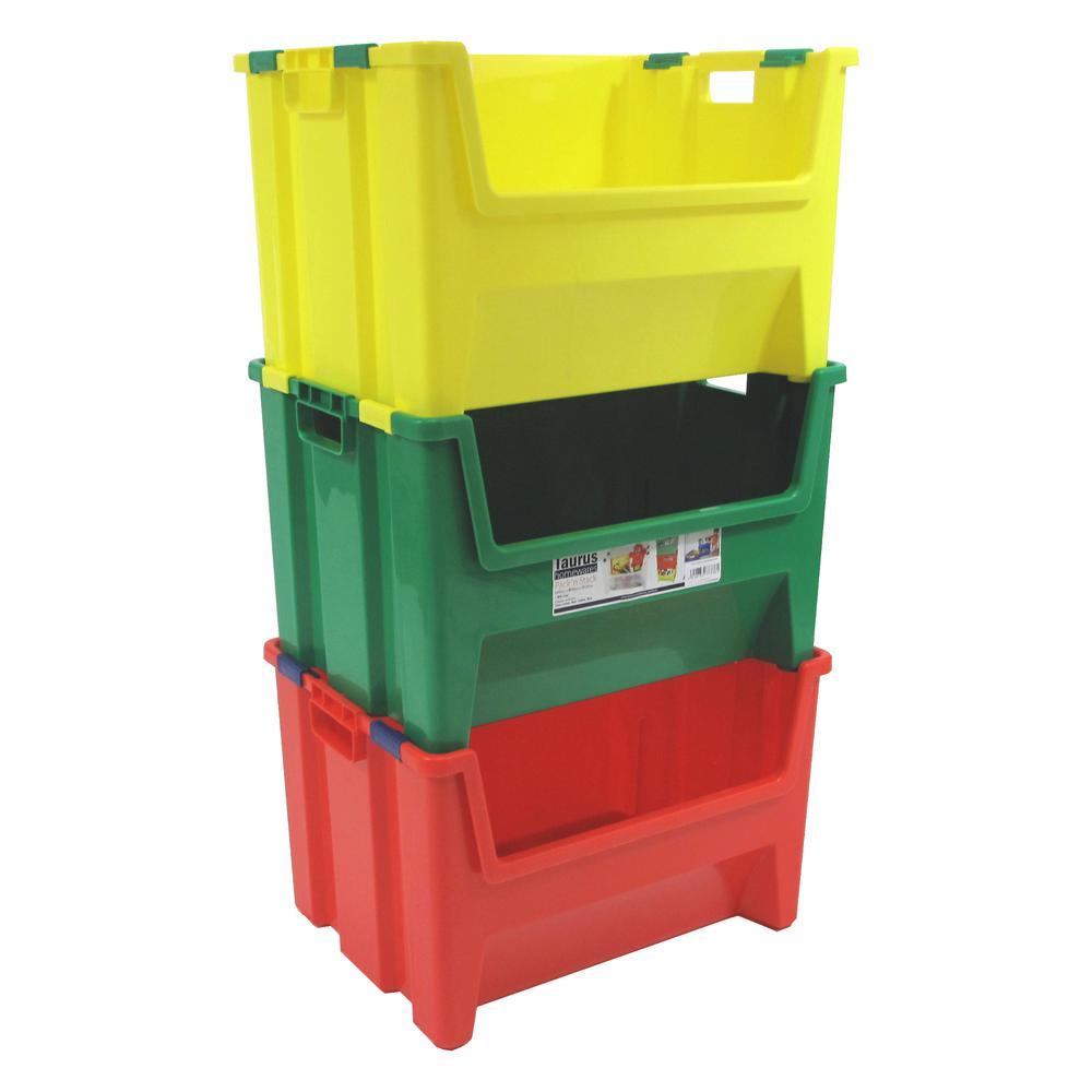 KIDS Pack 'N' Stack Set of 3- 13 Gallon Bins. Picture 2