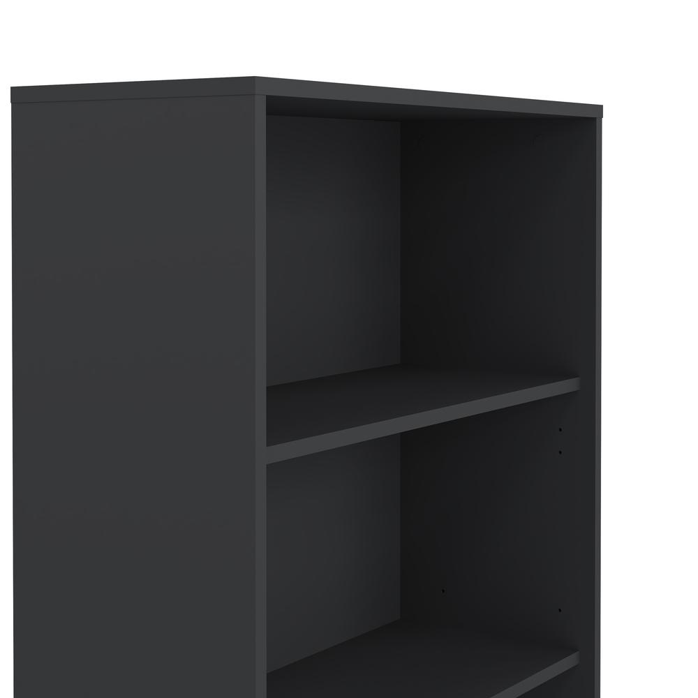 Sign Adjustable 3 Shelf Bookcase, Open Storage Home Office Bookshelf, Matte Grey. Picture 4