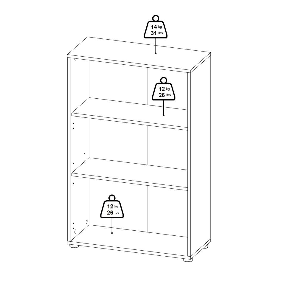 Sign Adjustable 3 Shelf Bookcase, Open Storage Home Office Bookshelf, Matte Grey. Picture 10