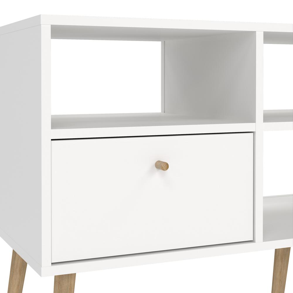 Bodo TV Stand with 2 Drawer and 4 Shelves, White. Picture 8