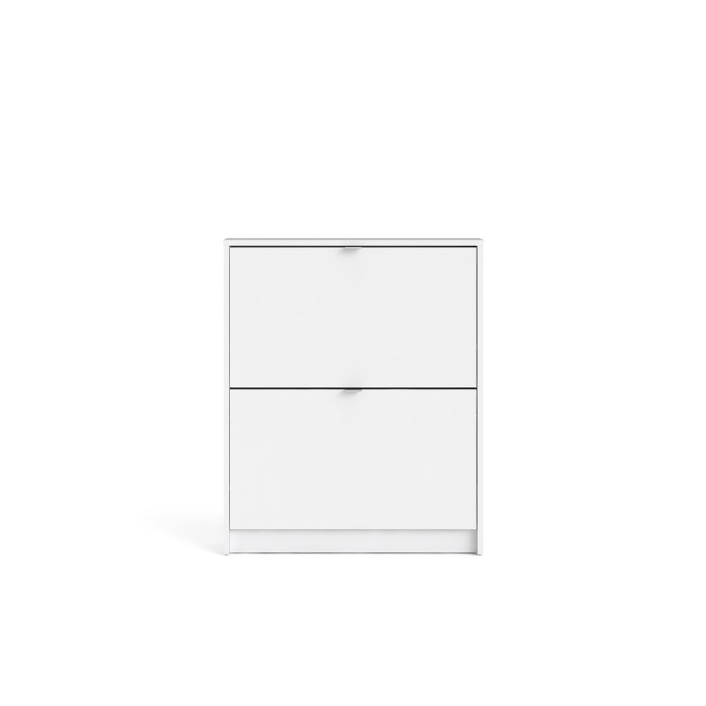 Bright 2 Drawer Shoe Cabinet, White. Picture 1