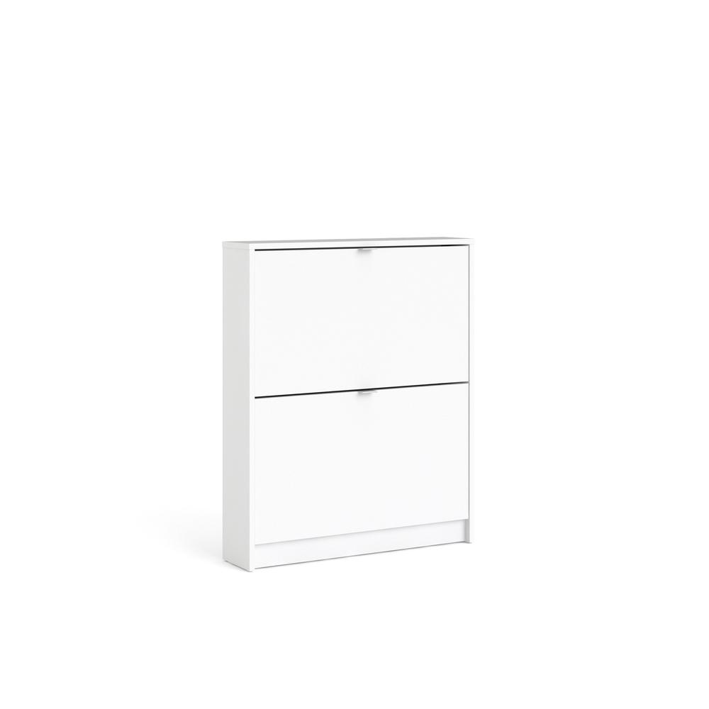 Bright 2 Drawer Shoe Cabinet, White. Picture 2