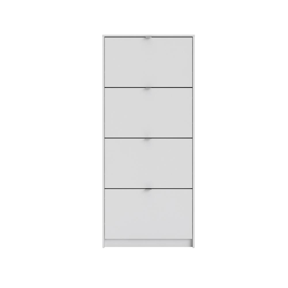 Bright 4 Drawer Shoe Cabinet, White. Picture 1