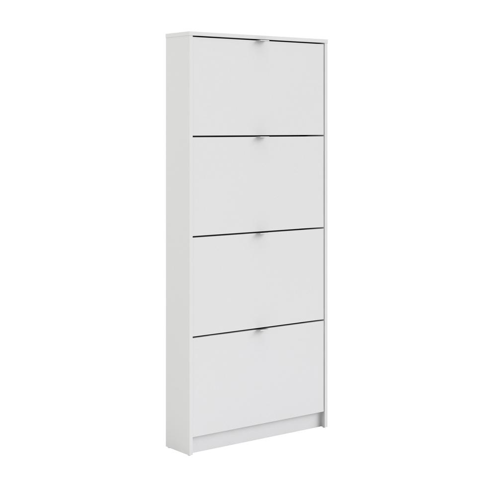 Bright 4 Drawer Shoe Cabinet, White. Picture 2