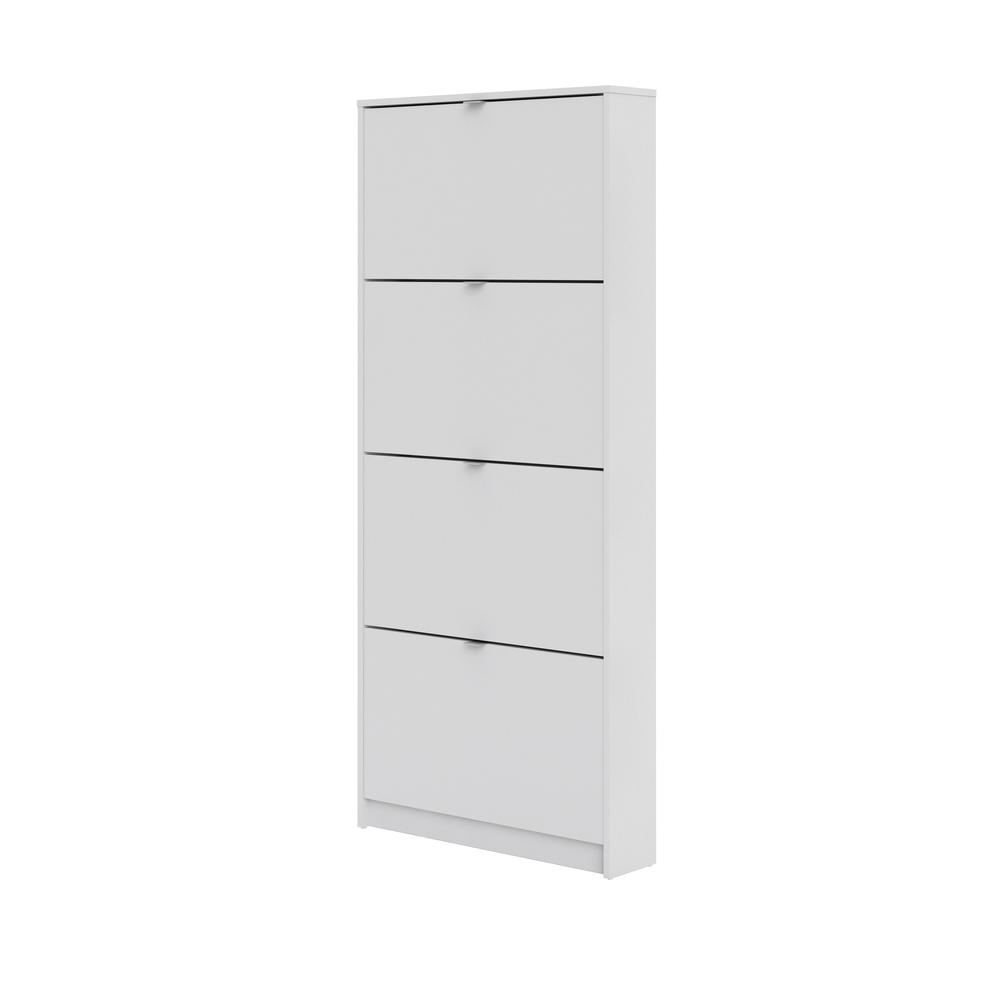 Bright 4 Drawer Shoe Cabinet, White. Picture 3
