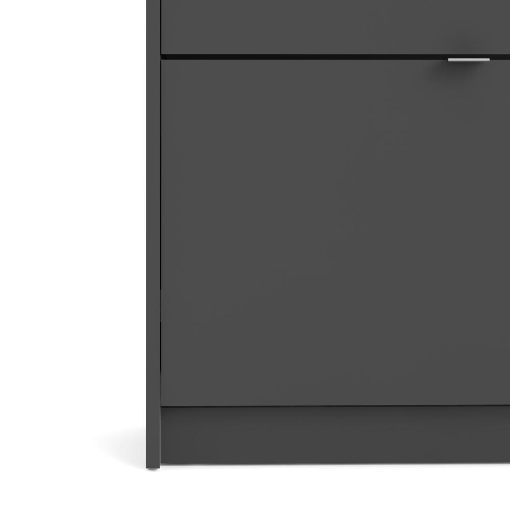 Bright 2 Drawer Shoe Cabinet, Matte Grey. Picture 9