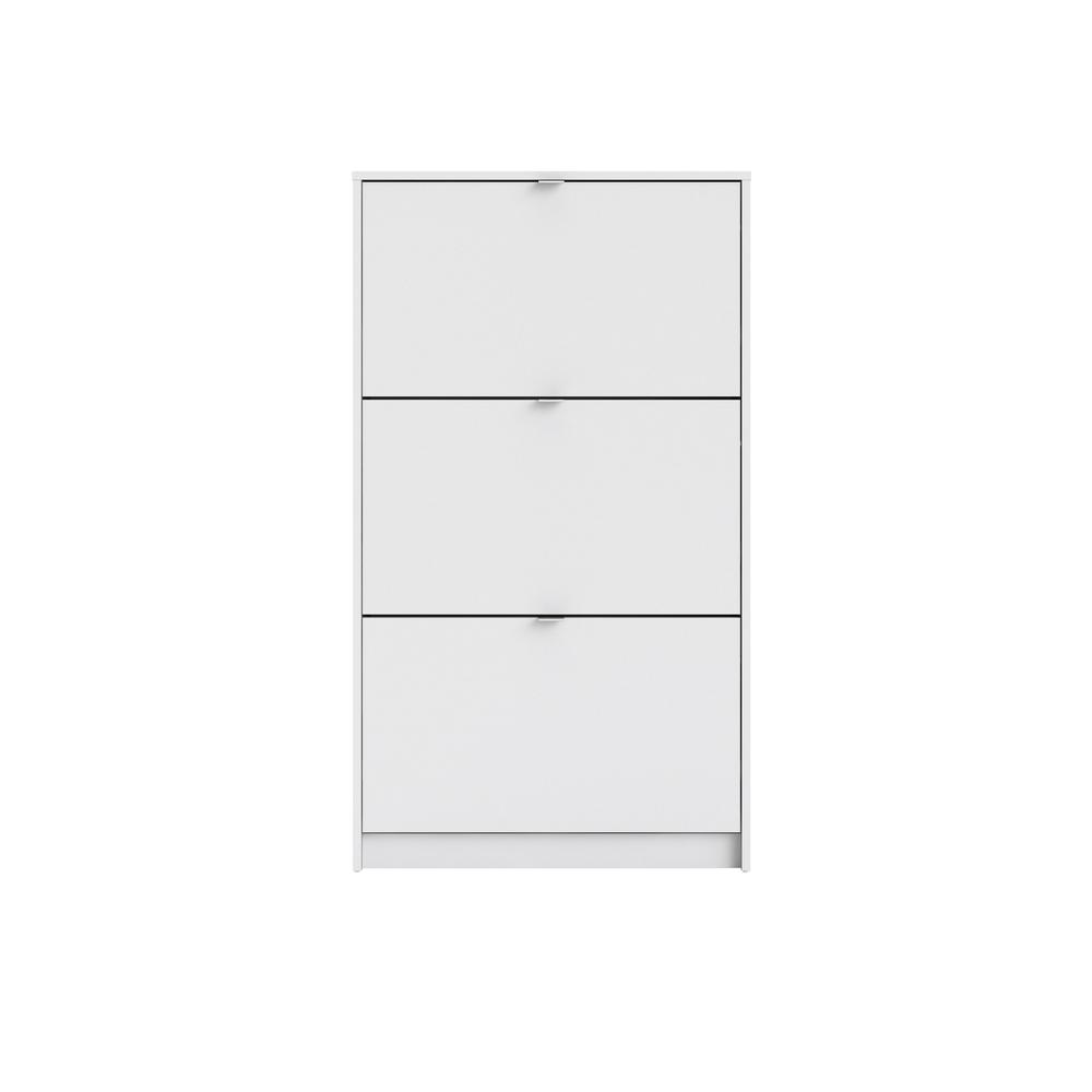 Bright 3 Drawer Shoe Cabinet, White. Picture 1