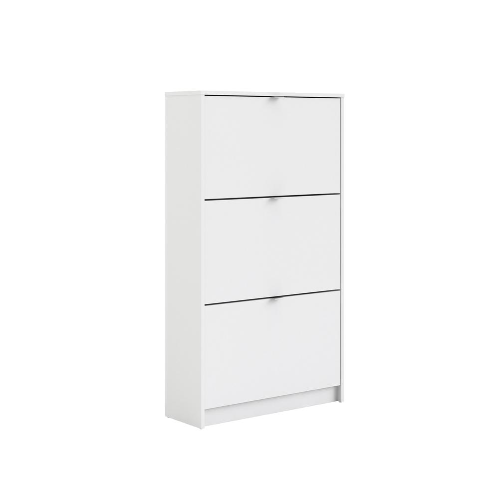 Bright 3 Drawer Shoe Cabinet, White. Picture 2